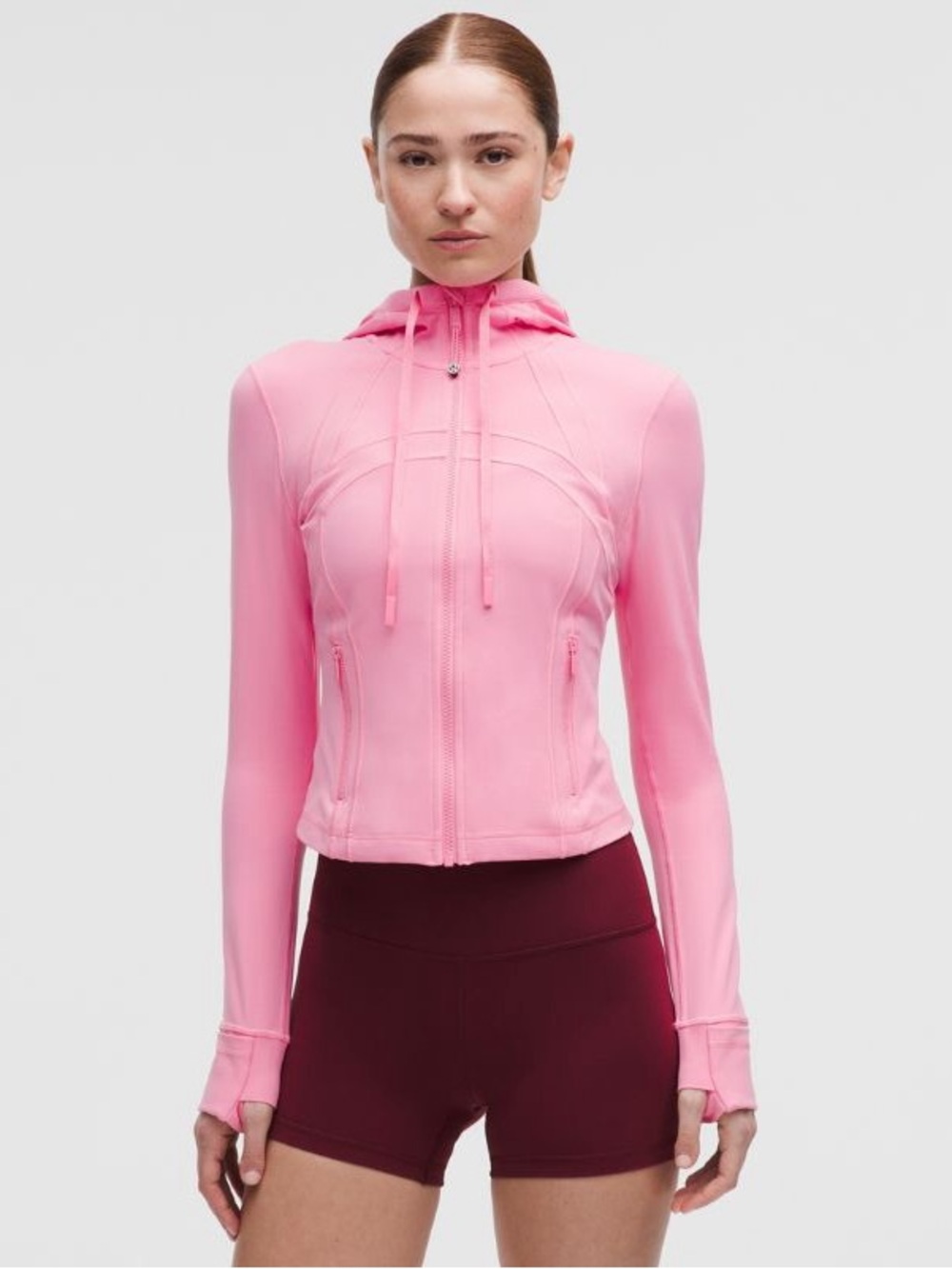 NWT) Lululemon candy cloud pink define cropped hooded jacket 💖